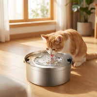 Dog Bowl with Floating Disk Anti-Slip Floating Water Bowl Removable Easy to Clean for Dogs, Home, Travel