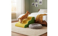 Gentle Incline Design Dog Ramp for Bed Stable and Sturdy Cat Steps for Sofa Easy to Assemble Puppy Climbing Ladder Removable Washable Cover for Bedside