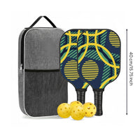 Lightweight Design Pickleball Set 2 Paddles 4 Balls Anti-Slip Grip Fiberglass Pickleball Racket Kit Portable Sports Equipment for Beginners