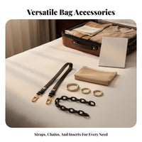 Bag Liner and Strap Set Stylish Chain Toiletry Pouch Modification System Easy to Install Crossbody Conversion Insert Kit for Handbags, Daily Use