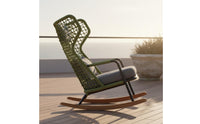 Rope Woven Rocking Chair Waterproof Aluminum Alloy Rocking Chair Single Sofa Armchair Sunproof Outdoor Furniture Nordic Design