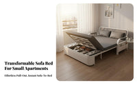 Double-Use Foldable Sofa Bed Multi-Functional Single Sofa Bed Space-Saving Convertible Armchair Adjustable Backrest for Small Apartment Dwellers, Students, Homeowners, Living Room, Balcony, Bedroom, Home Not on Ice