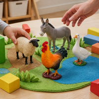 Miniature Farm Animal Figurines Realistic Poultry & Livestock Models for Kids' Play & Decoration