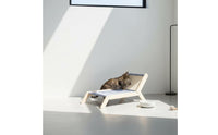 Sisal Cat Scratcher Bed Solid Wood Frame Cat Scratcher Bed Includes Dangling Ball Toys Pet Furniture for Living Room, Balcony