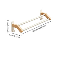 Wooden Towel Simple Setup Installation Double Towel Bar Washroom Storage