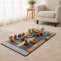 Traffic Play Mat Youngster-Friendly Kids Rug Interactive Playmat for Kids, Young Children, Playroom, Bedroom, Travel