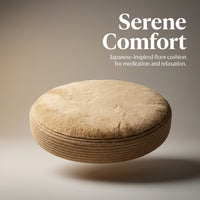 Round Floor Pillow, Thick Meditation Cushion, Japanese Seat Cushion, Linen Floor Seating, Bay Pad, Adults