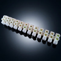Terminal Block for Home Wiring, Flame Retardant 12-Position Connector Blocks Electrical, Single Piece Electric Cable Connector, Wire Connector