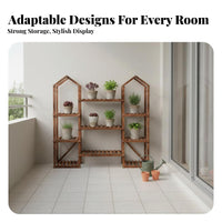 Floor-Standing Multi-Level Planter Stand Artistic Design Tree-Shaped Pot Stand Space-Saving Flower Rack Stable Construction for Gardeners, Homeowners, Apartment Dwellers, Balcony, Living Room, Bedroom, Office
