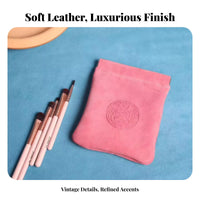Multi-Purpose Leather Jewelry Bag Soft Texture Leather Drawstring Pouch Original Design for Girlfriend, Daily Use, Home Organization, Travel