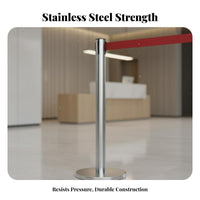 Heavy-Duty Base Retractable Belt Stanchion Effortless Retraction Retractable Belt Barrier Long-Lasting Coil Queue Line Barrier Post Easy Assembly for Event Organizers, Security Personnel, Business Owners, Airports, Trade Exhibition S, Shopping Malls