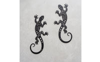 2 Pieces Ornamental Gecko Wall Decor Slim Gecko Sculpture Modern Metal Charming for Patio