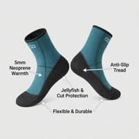 5mm Neoprene Diving Socks, Thermal Swim Socks, Anti-Slip Beach Boots, Wetsuit Socks for Water Sports, Flexible Neoprene Diving Booties