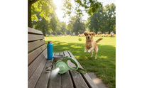 Automatic Extending Pet Leash Single-Button Brake & Lock Extending Dog Leash with Light Nylon Tape for Outdoor