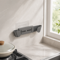 Wall-Mounted Pot Lid Holder, No-Drill Pan Lid Organiser, Saucepan Lid Storage for Cabinet Door, Space-Saving Kitchen Solution