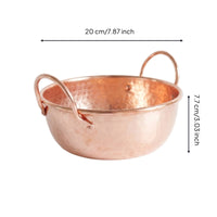 Copper Pot with Loop Handles Compact Hammered Copper Pot Traditional Cookware for Home Cooks