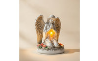 Kneeling Angel Figurine Weatherproof Angel Statue with Lantern Elegant for Grave