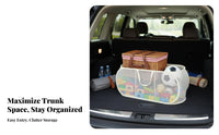 adaptable foldable Trunk container Large Capacity Vehicle entryory Portable with Handles Storage Container Space-Saving for Car Owners, Homeowners, externaldoor Activities, Shopping, Office, Kids Room