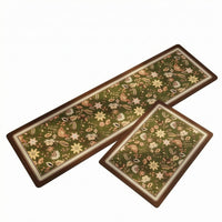 2 Pieces Absorbent Floor Rug Framed Border Non-Slip Mat Decorative for Doorway