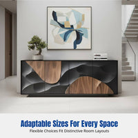 Hardwood Entryway Cabinet, Embossed Designer Storage, Luxury Villa Sideboard, Living Room Decor