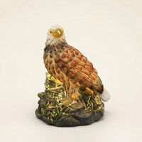Hand-Painted Eagle Lamp with Rocky Base Warm Glow Eagle Night Light Decorative Low Heat for Bird Watchers, Nature Lovers