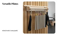 Pilates Spring Hanging Rack Solid Wood Construction Exercise Wall Unit Space-Saving Pilates Apparatus Spring Bar for Home Gym Users, Beginners, Garage