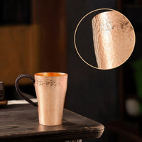 Copper Tea Cup with Side Handle Long-Lasting Hammered Copper Cup Teacup Comfortable Grip Vessel Easy to Clean for Collectors
