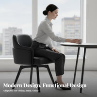Ergonomic Backrest Rotating Tub Chair High-Density Cushion Swivel Barrel Chair Sturdy Base Upholstered Seat Wear-Resistant for Design Enthusiasts, Business Professionals, Dining Room, Home Office, Reading Nook, Bedroom