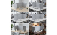 Three-Sided Desk Partition with Cutout Encompassing Desktop Privacy Panel Low-Height Acoustic Divider Foldable for Students
