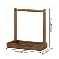 Jewelry Organizer Stand with Tray Untangle Tabletop Jewelry Holder with Hooks for Dresser