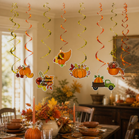 Thanksgiving Maple Leaf Pumpkin Swirl Decorations for Autumn Harvest Party