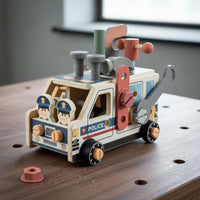 Hands-on Play Wooden Screw Truck Fine Movement Skills Disassembly Car Toy Hand-Eye Coordination for Children, Preschoolers