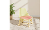 Low Back Rolling Stool with Backrest Padded Stool with Wheels Compact Chair with Wheels Ergonomic for Vanity, Desk, Bedroom