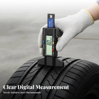 Digital Tire Pattern Depth Gauge Stainless Steel Tip Tire Pattern Depth Gauge High Precision for Mechanics, DIY Enthusiasts, Vehicle Maintenance