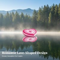 Waterproof Heart Shaped Pool Lounger Long-Lasting PVC Material Heart Shaped Water Lounger Skin-Friendly Inflatable Romantic Raft Fun Photo Prop for Couples, Adults, Women, Beach, Lake, Vacation
