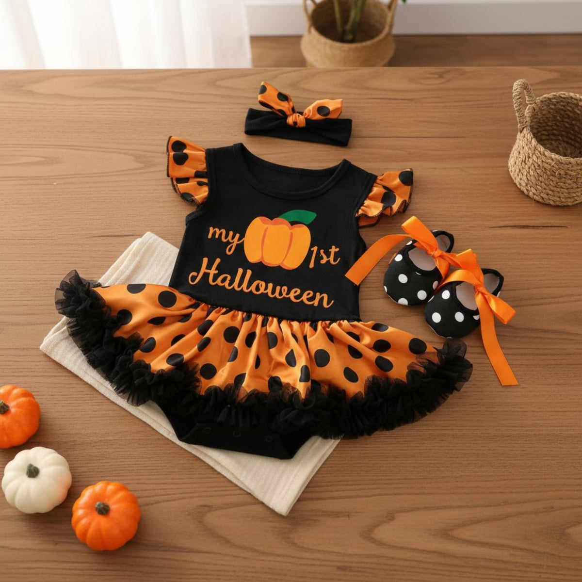 3 Pieces Flutter Sleeve Tutu Romper Soft & Comfortable for Photoshoot