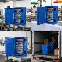 Insulated Food Pan Carrier Large-Capacity Insulated Food Carrier Portable Catering Cabinet with Trays for Buffets