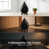 Teardrop Scent Dish Three-Legged Base Ribbed Scent Holder Ceramic for Smudging