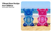Inflatable Gummy Bear Float With Handles Transparent Bear Floatie Thickened PVC children's Surf Board for Family, Young Children, Beach, Swimming Pool
