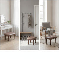 Slim-Line Upholstered Stool Compact Padded Footrest Multifunctional Shoe-Changing Stool Minimalist for Entryway