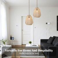 Bohemian Rope Light Shade Material Bohemian Rope Lampshade Hollow Out Design Woven Pendant Light Shade for Homestay, Hotel, Living Room