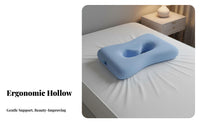 Memory Foam Pillow with Ear Hole Ergonomic Design Ear Piercing Pillow Spinal Alignment for Side Sleepers