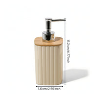 Ribbed Soap Dispenser Minimalist Soap Dispenser with Pump Sturdy Container Eco-Friendly for Kitchen