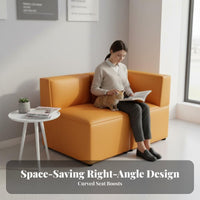 Sectional L-Shaped Sofa Nordic Aesthetic Configurable Block Sofa Petpet-Considerate High-Resilience Foam for Families, Salon