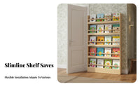 mounting surface surfaceMounted shelf space-saving Design front-display shelf Space-Saving Display Shelf for children, Book Lovers, Behind the Door, Bedroom, Nursery