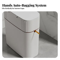 Drawstring Automatic-Sealing Trash Can Large Capacity Wall Mounted Garbage Bin Slim Lidded Trash Can Water Resistant Push Button
