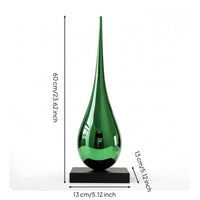 Teardrop Sculpture Modern Sculpture with Marble Base Sleek Abstract Statue for Entryway