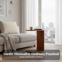 Space-Saving C-Shaped End Table Minimalist Design C-Shaped Slide-Under Stand Multi-Functional Home Furnishing Versatile for Small Apartment Dwellers, Homeowners, Students, Living Room, Bedroom