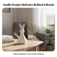 Ceramic Hare Figurine Cute Ceramic Hare Statue Creative Design Tabletop Bunny Statue