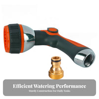 10 Pattern Hose Nozzle Ergonomic Rubber Grip 10 Pattern Spray Nozzle Leak-Resistant Garden Hose Sprayer for Car Washing, Patio Cleaning